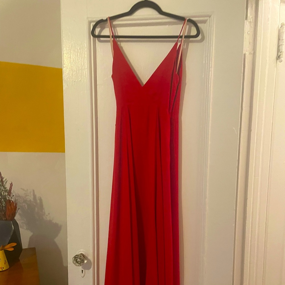 Fame partners red tilbury wrap gown